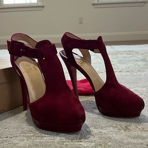 Christian Louboutin Red Suede Orlan Pumps